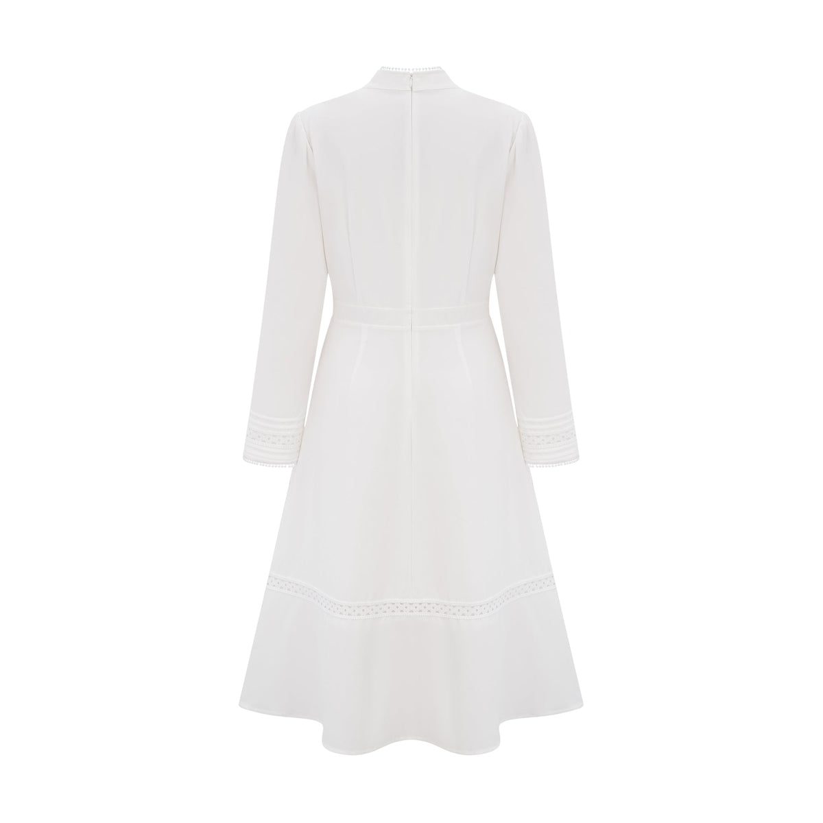 Madeleine white panelled embroidery midi dress