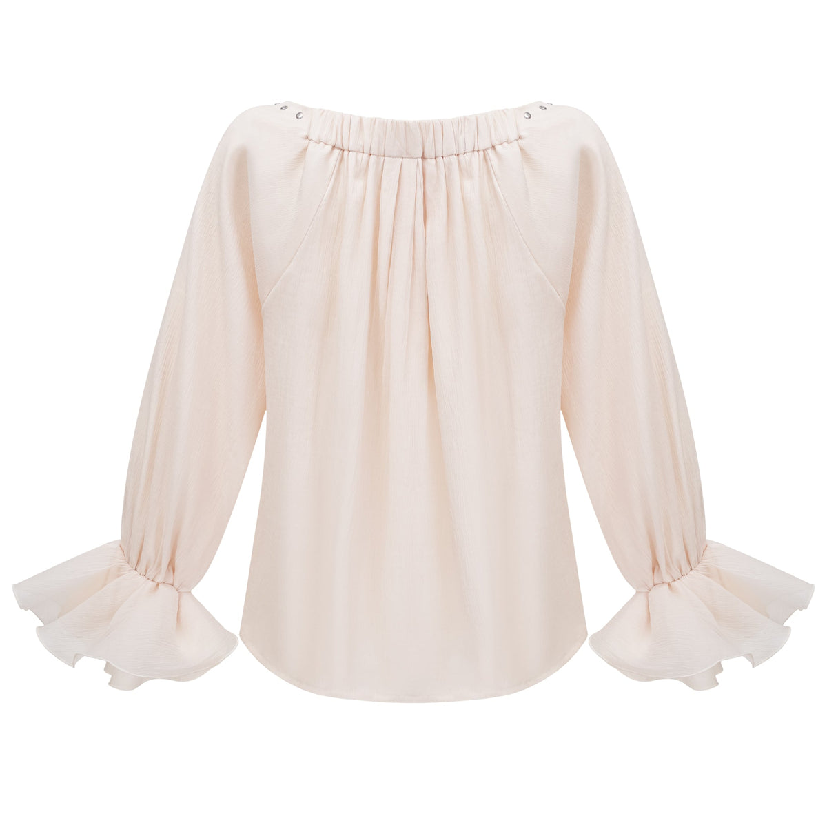 Perrine self-tie ruffled blouse & skirt matching set