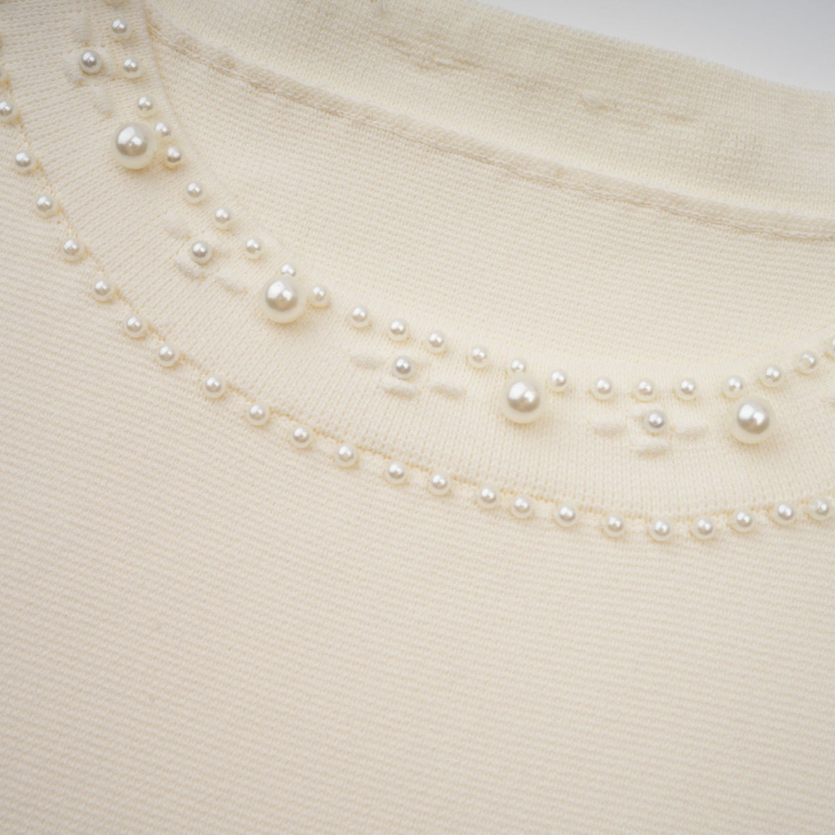 Donatienne white faux-pearl knitted maxi dress (Final Sale-US Only)