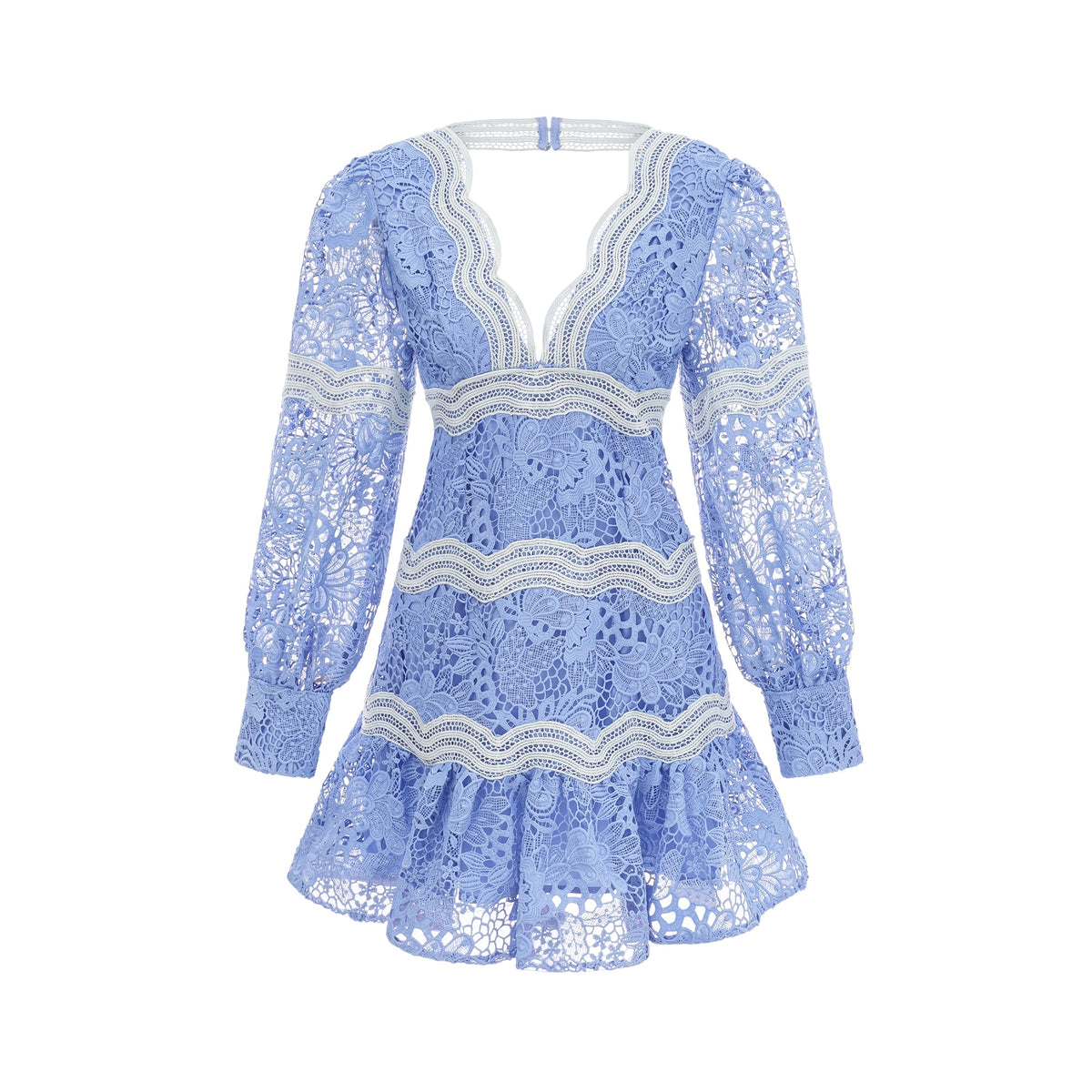 Gaëlle V-neck floral embroidered mini dress (Final Sale-US Only)