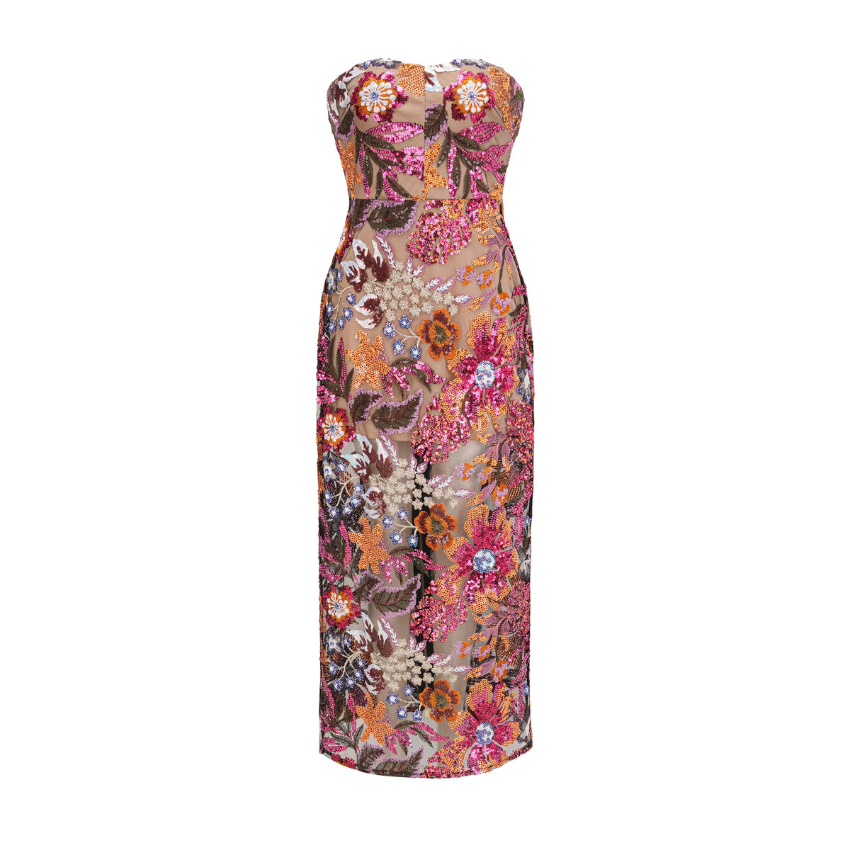 Thérèse sequin-embellished embroidered floral colorful midi dress (Final Sale-US Only)