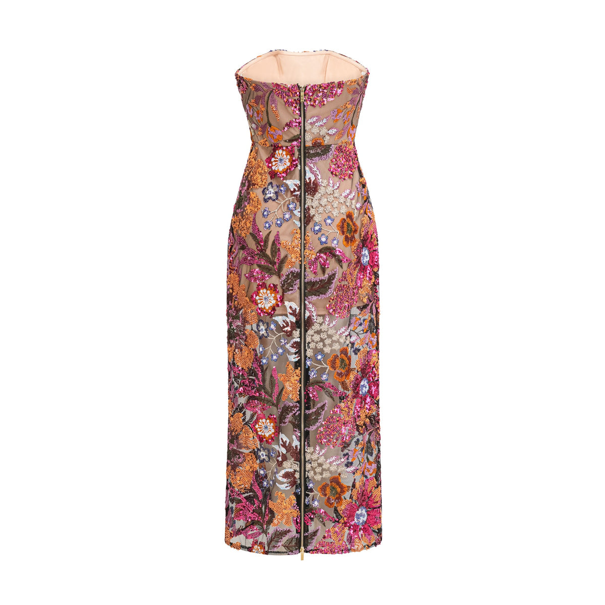 Thérèse sequin-embellished embroidered floral colorful midi dress (Final Sale-US Only)