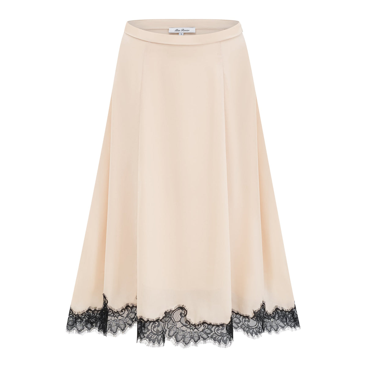 Zsófia Neutral Lace Panel Chiffon Top & Skirt Matching Set (Final Sale)