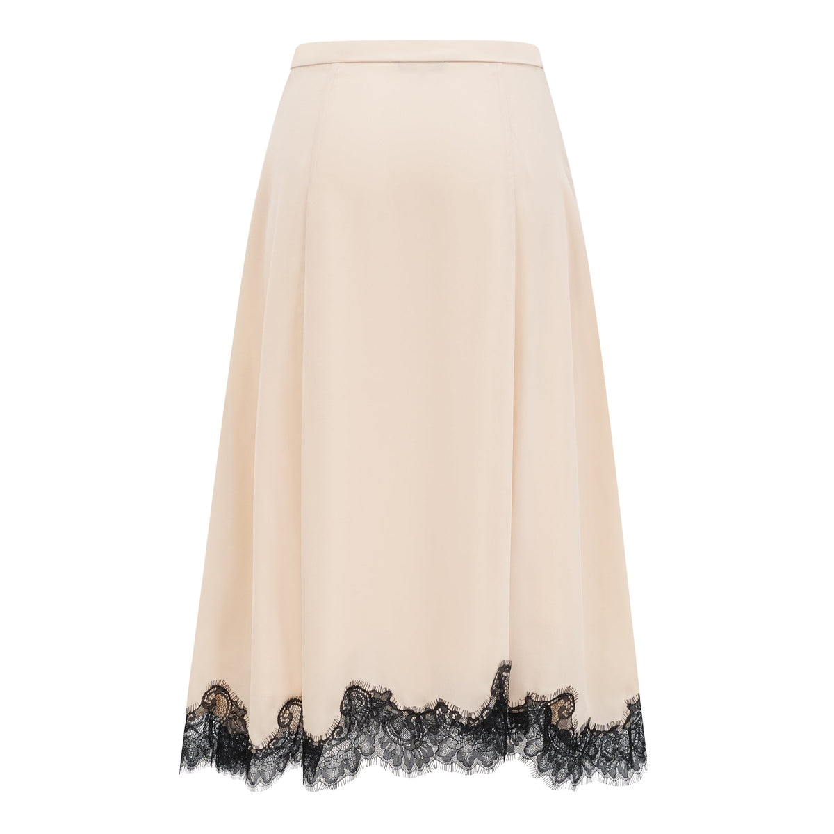 Zsófia Neutral Lace Panel Chiffon Top & Skirt Matching Set