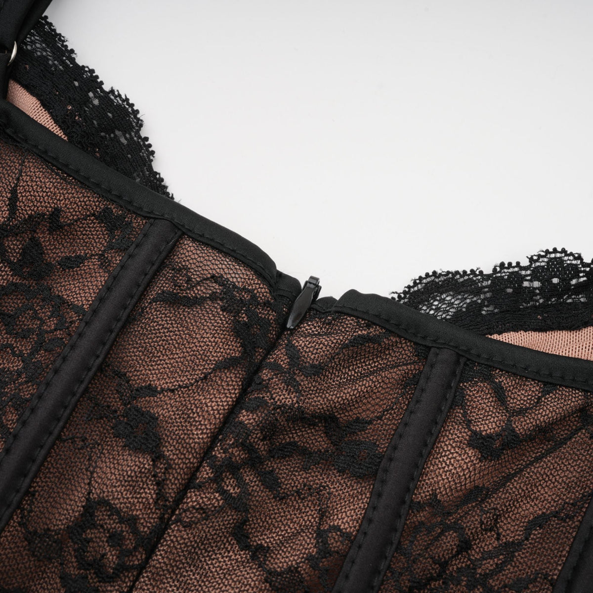 Louise black floral-lace vest & dress matching set (Final Sale-US Only)