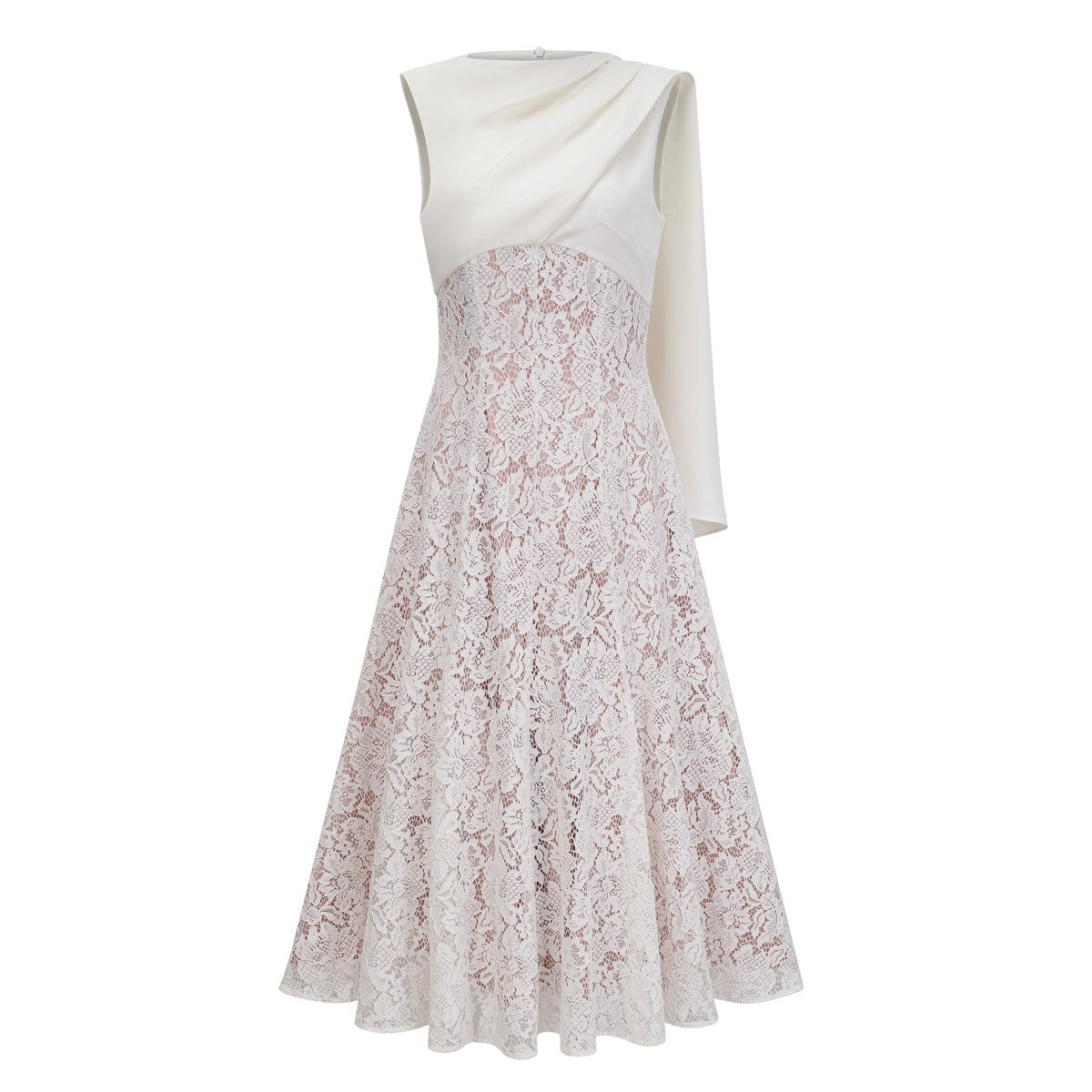 Marzia White Ribbon Detail Floral Lace Maxi Dress (Final Sale-US Only)