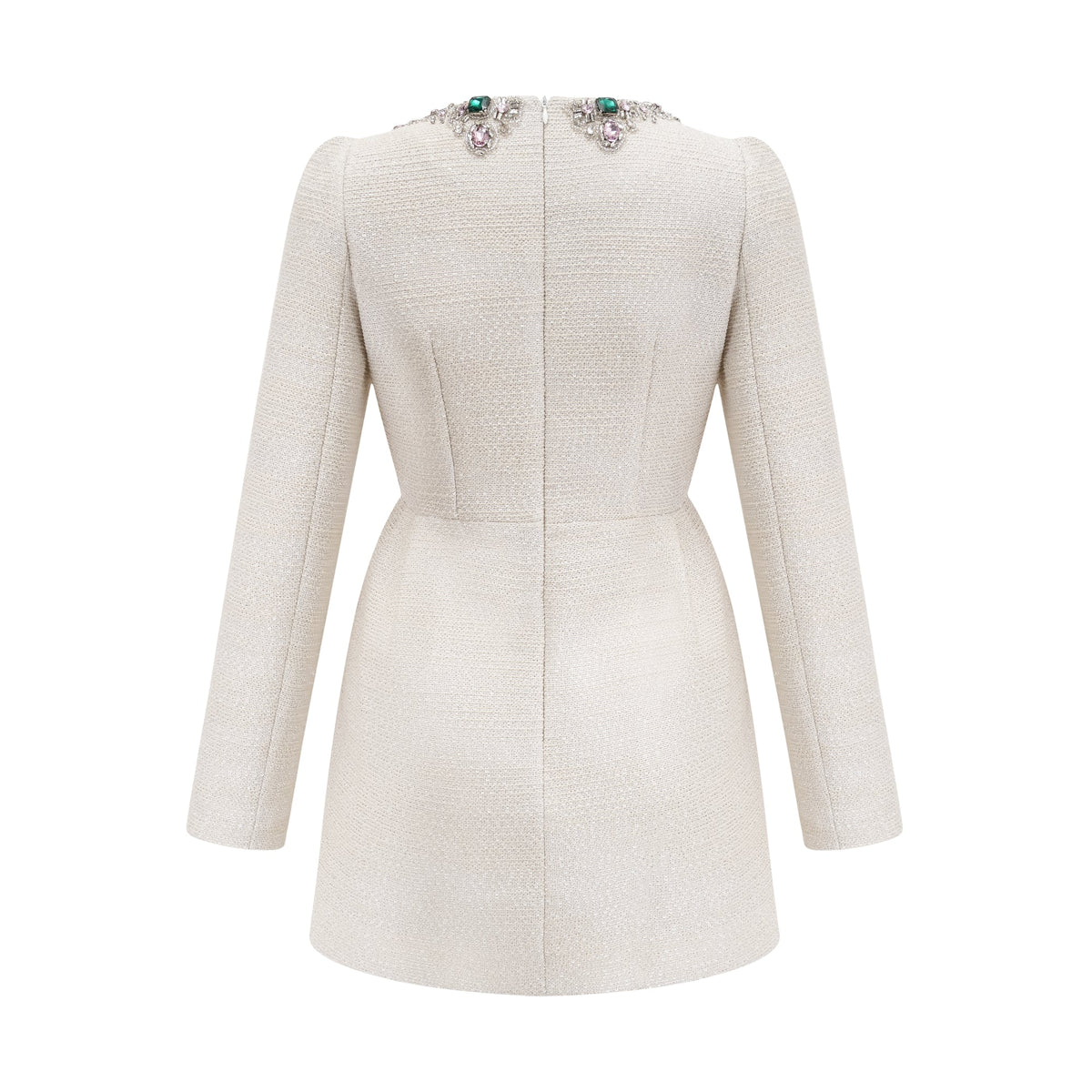 Pauline white tweed bead-embellished mini dress (Final Sale-US Only)