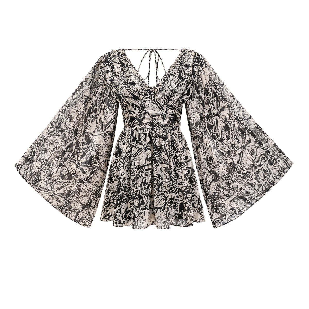 Perrine pattern-print V-neck mini dress (Final Sale)