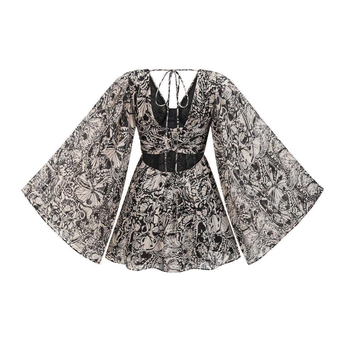 Perrine pattern-print V-neck mini dress (Final Sale)