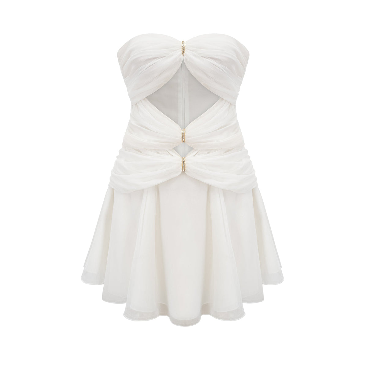 Émilienne cut-out pleated off-shoulder mini dress (Final Sale-US Only)