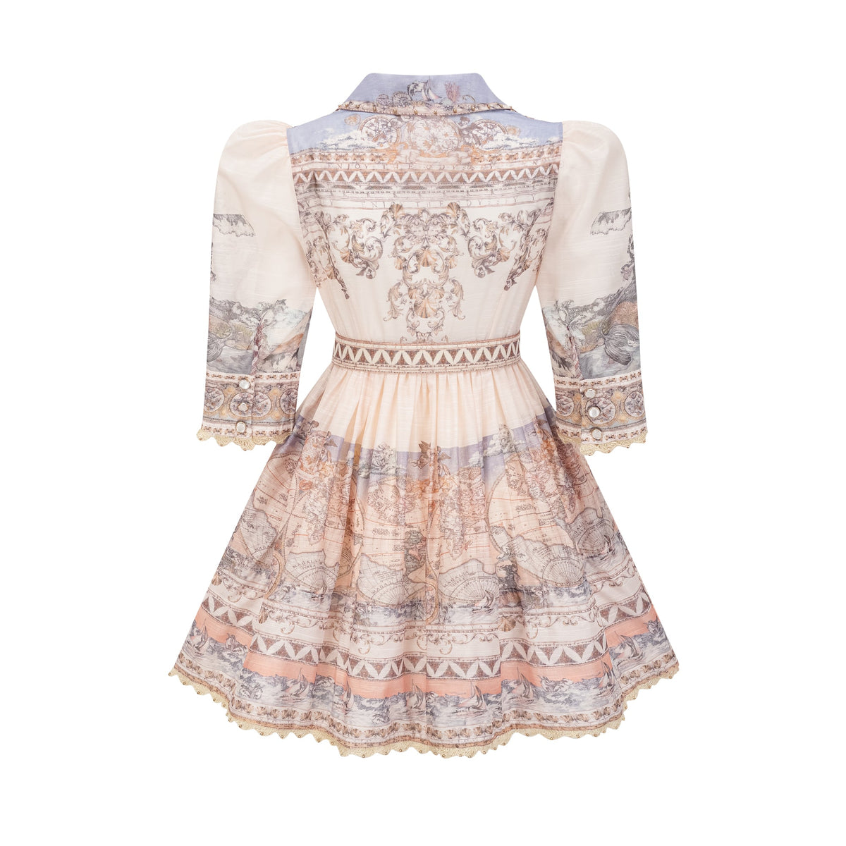 Joséphine belted V-neck mini dress