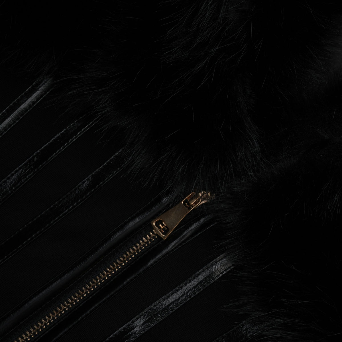 Alberta Black Faux-Fur Corset Panel Jacket