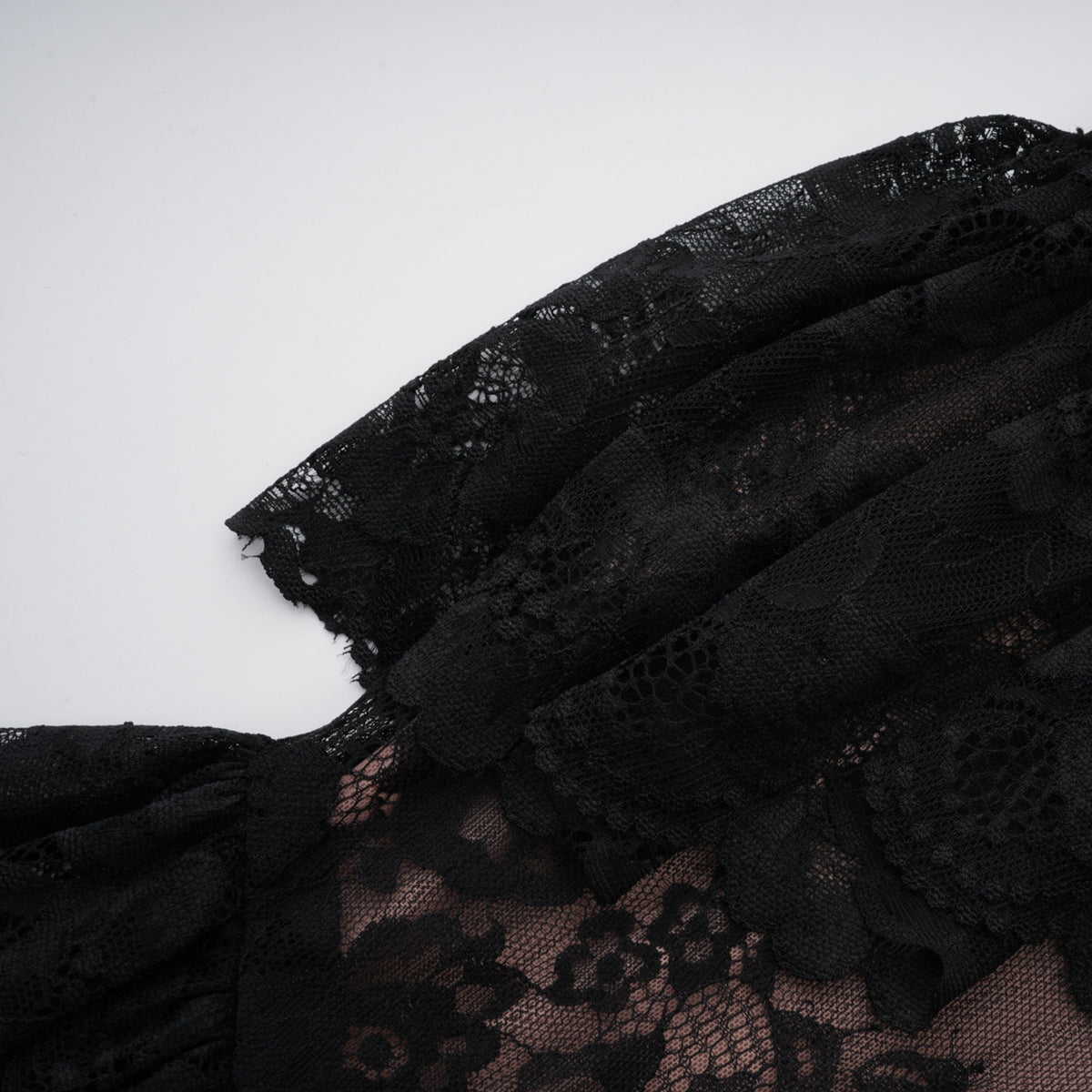 Roxane black floral-lace ruffled maxi dress (Final Sale-US Only)