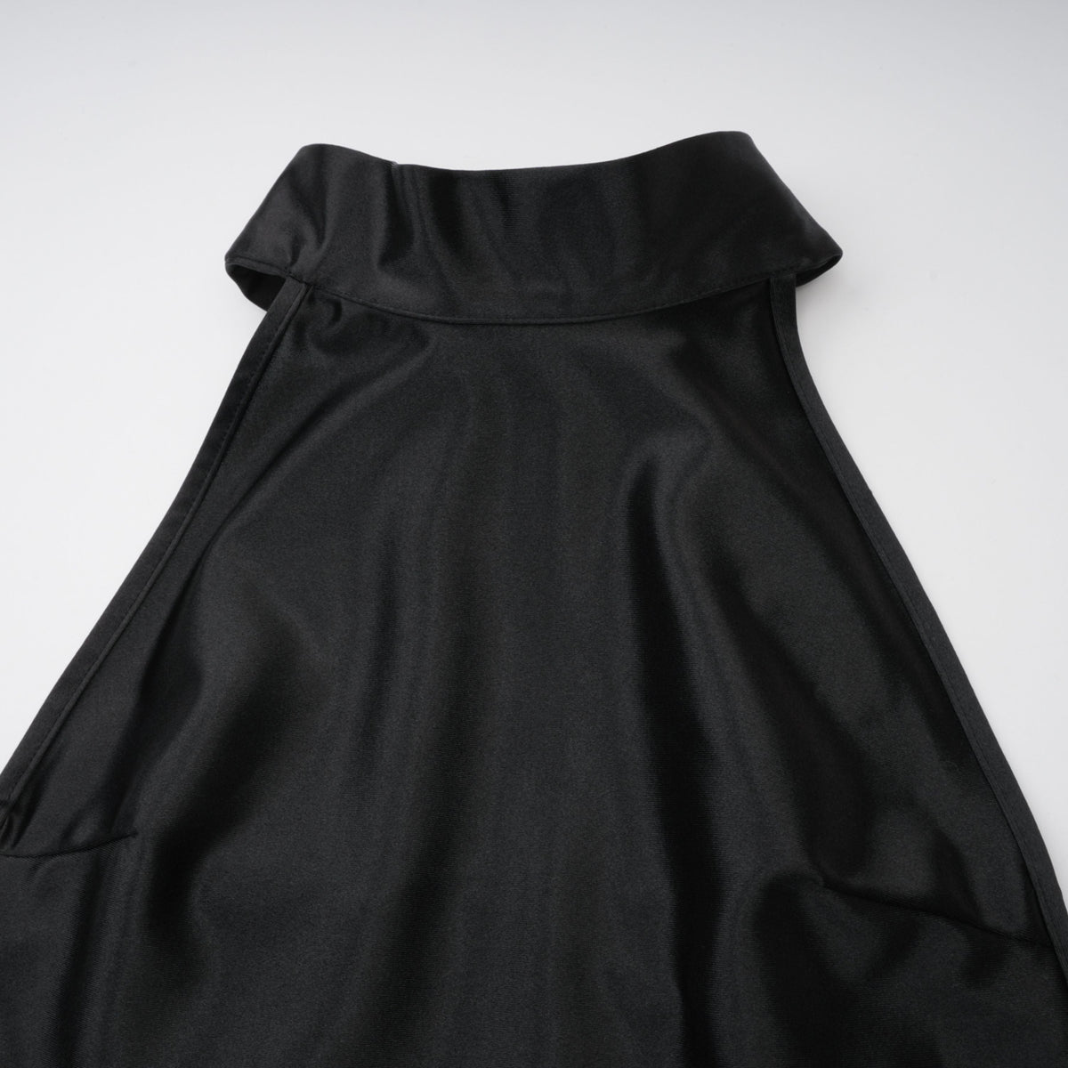 Ginevra black halterneck faux-pearl satin maxi dress