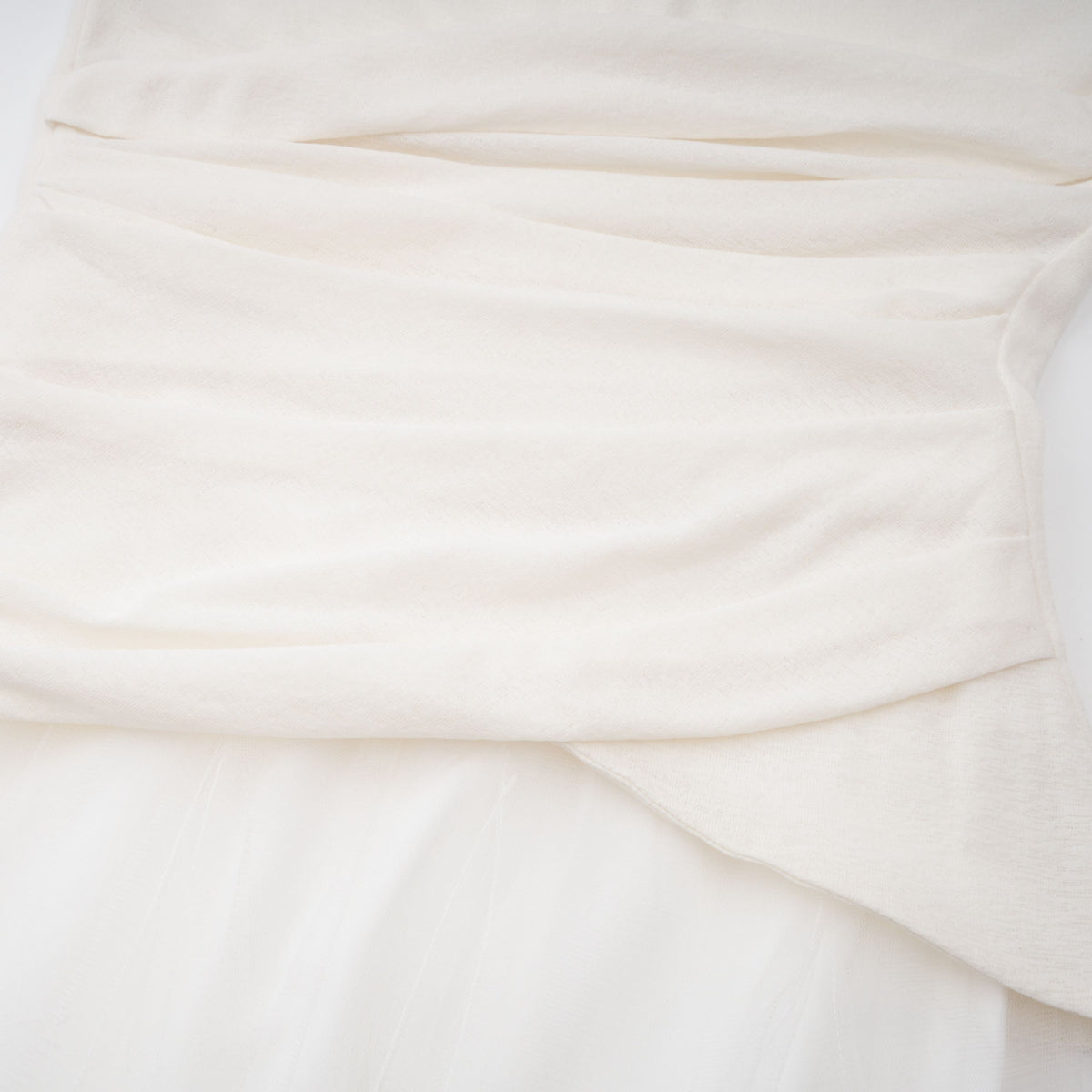 Lark White Tulle Panel Knit Midi Dress (Final Sale-US Only)