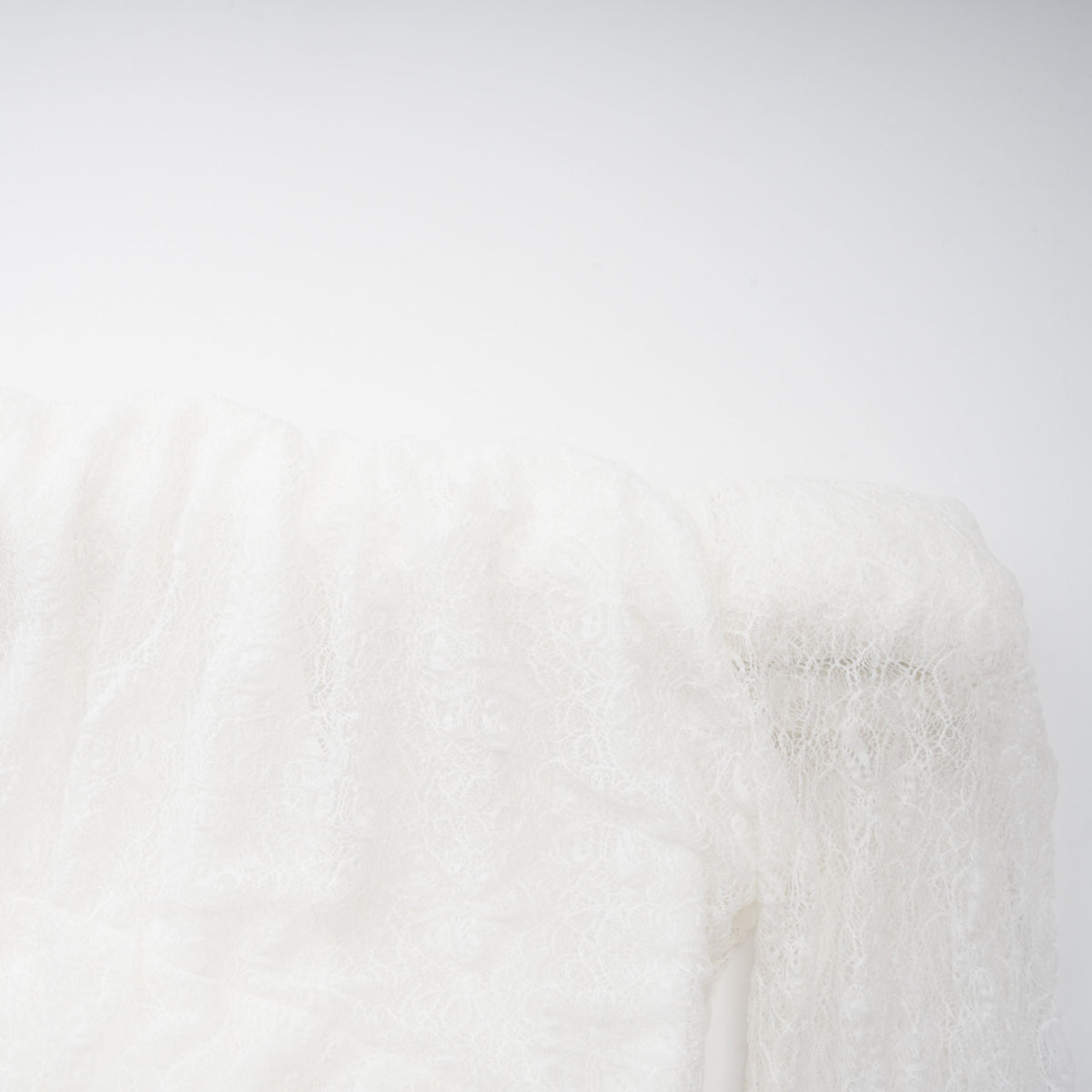 Étincelle White Ruched Lace Maxi Dress (Final Sale-US Only)
