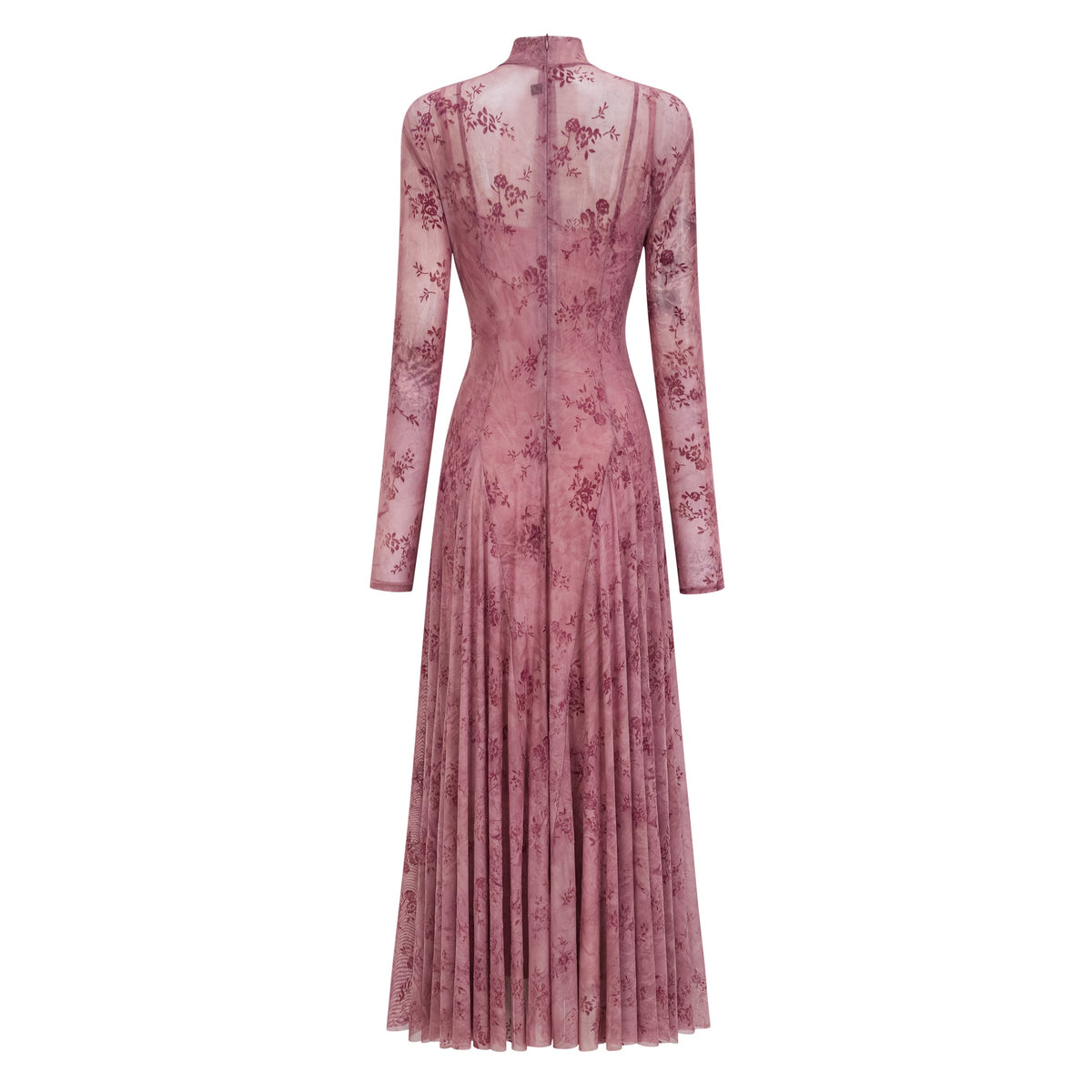 Ariadne Pink Flocked Tulle Maxi Dress (Final Sale-US Only)
