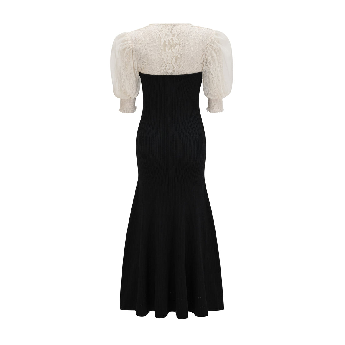 Noa lace-trimmed knit midi dress
