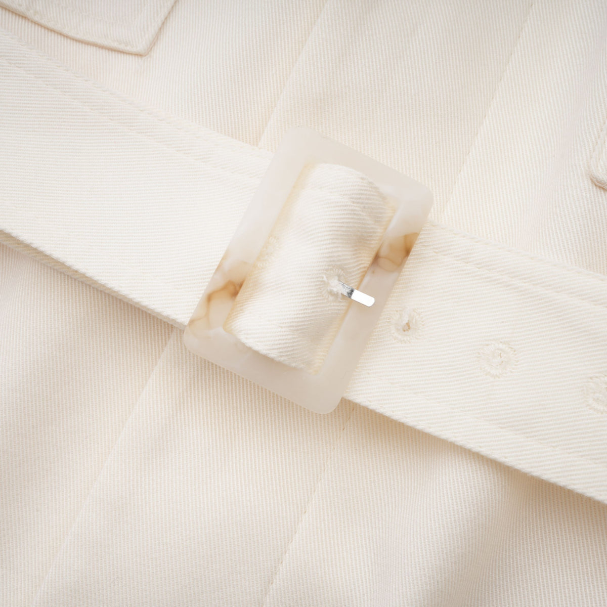 Ambre Cream White Belted Trench Coat