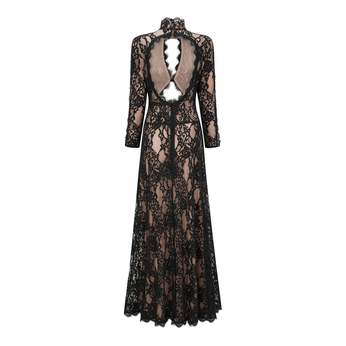 Kenza Black Cut Out Floral Lace Maxi Dress (Final Sale)