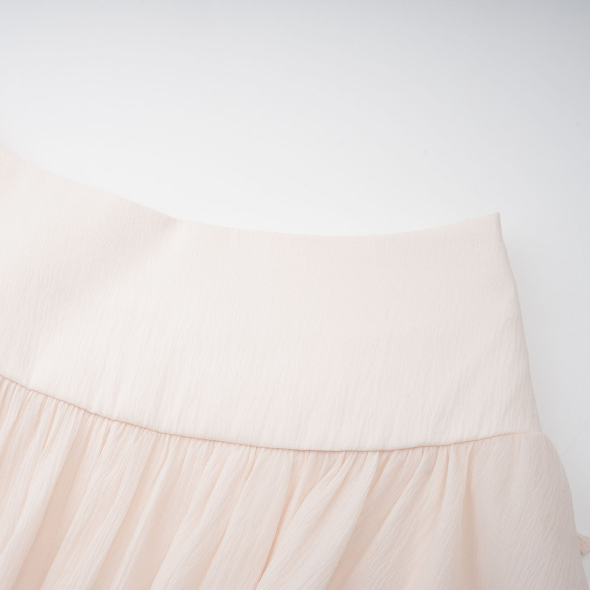Perrine self-tie ruffled blouse & skirt matching set