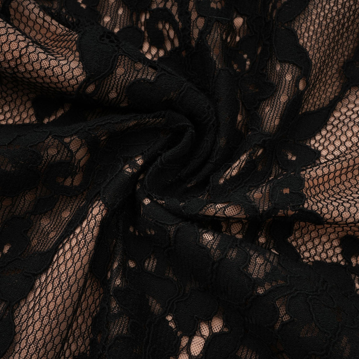 Kenza Black Cut Out Floral Lace Maxi Dress