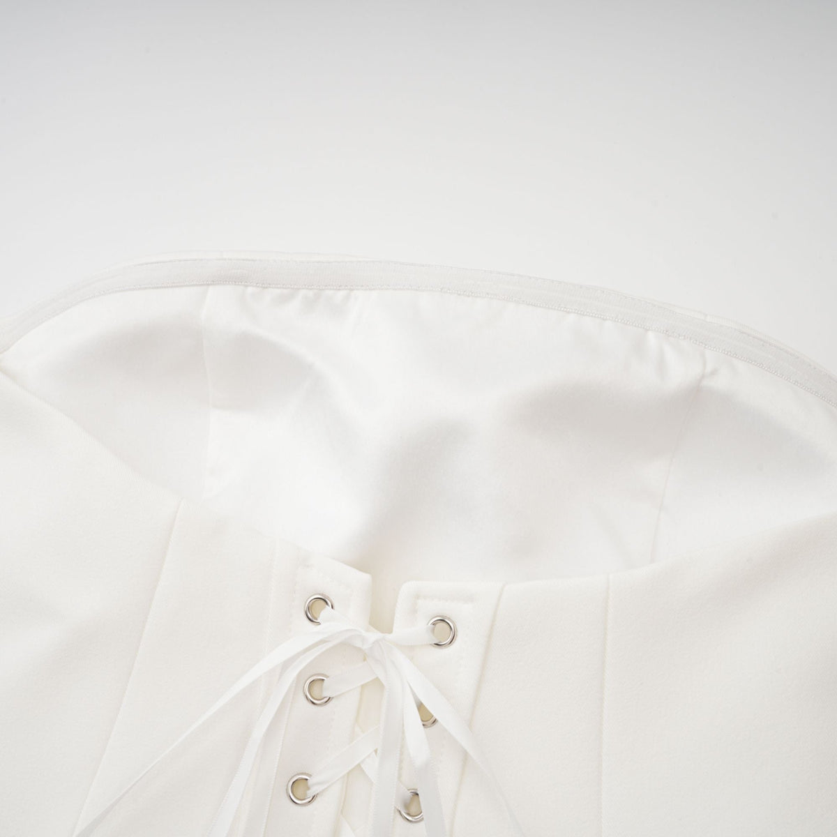 Mélanie White Corset Dress & Mesh Skirt Set