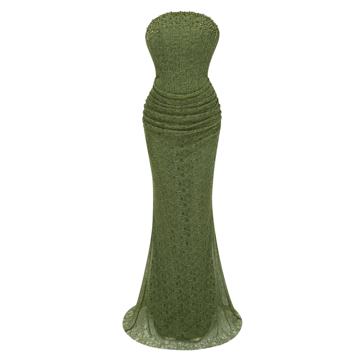 Franziska Green Embellished Corset Maxi Dress (Without Gloves) (Final Sale-US Only)