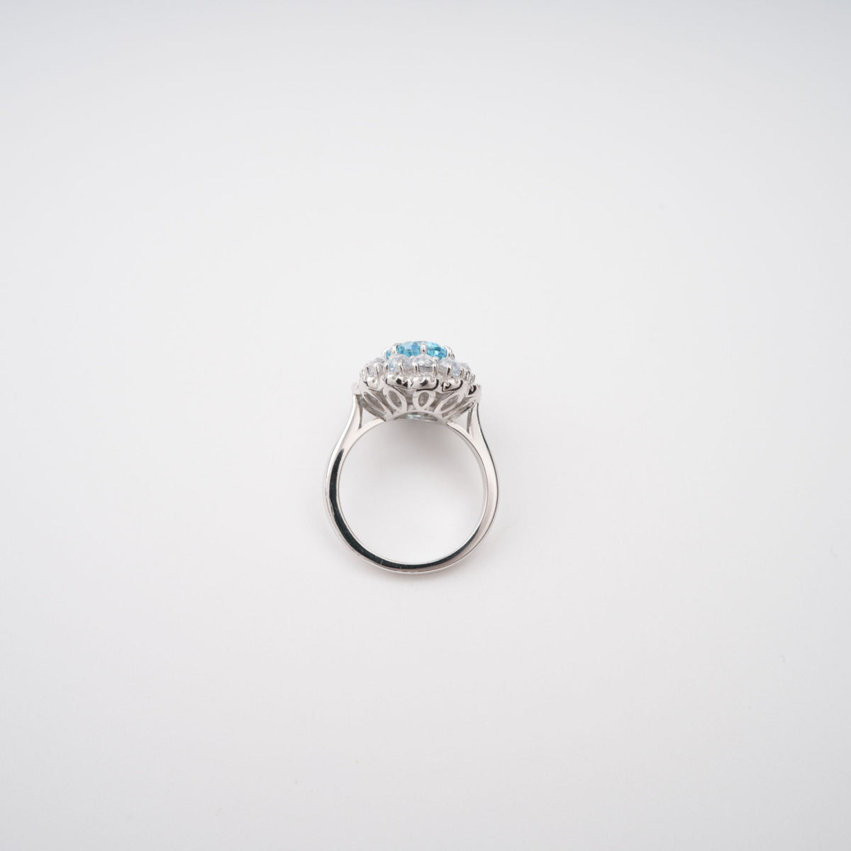 Coralie Blue Floral Gemstone Sterling Silver Ring