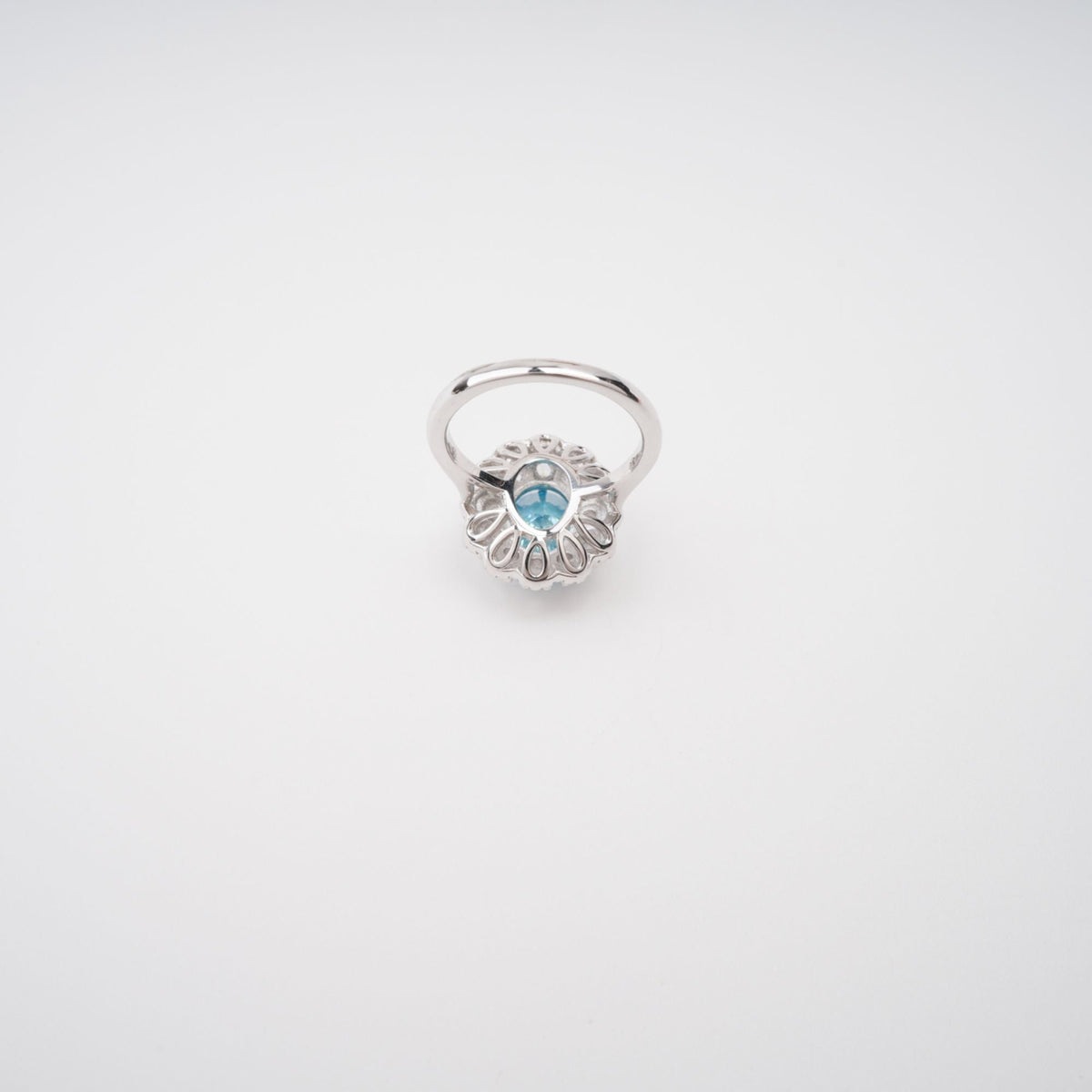 Coralie Blue Floral Gemstone Sterling Silver Ring