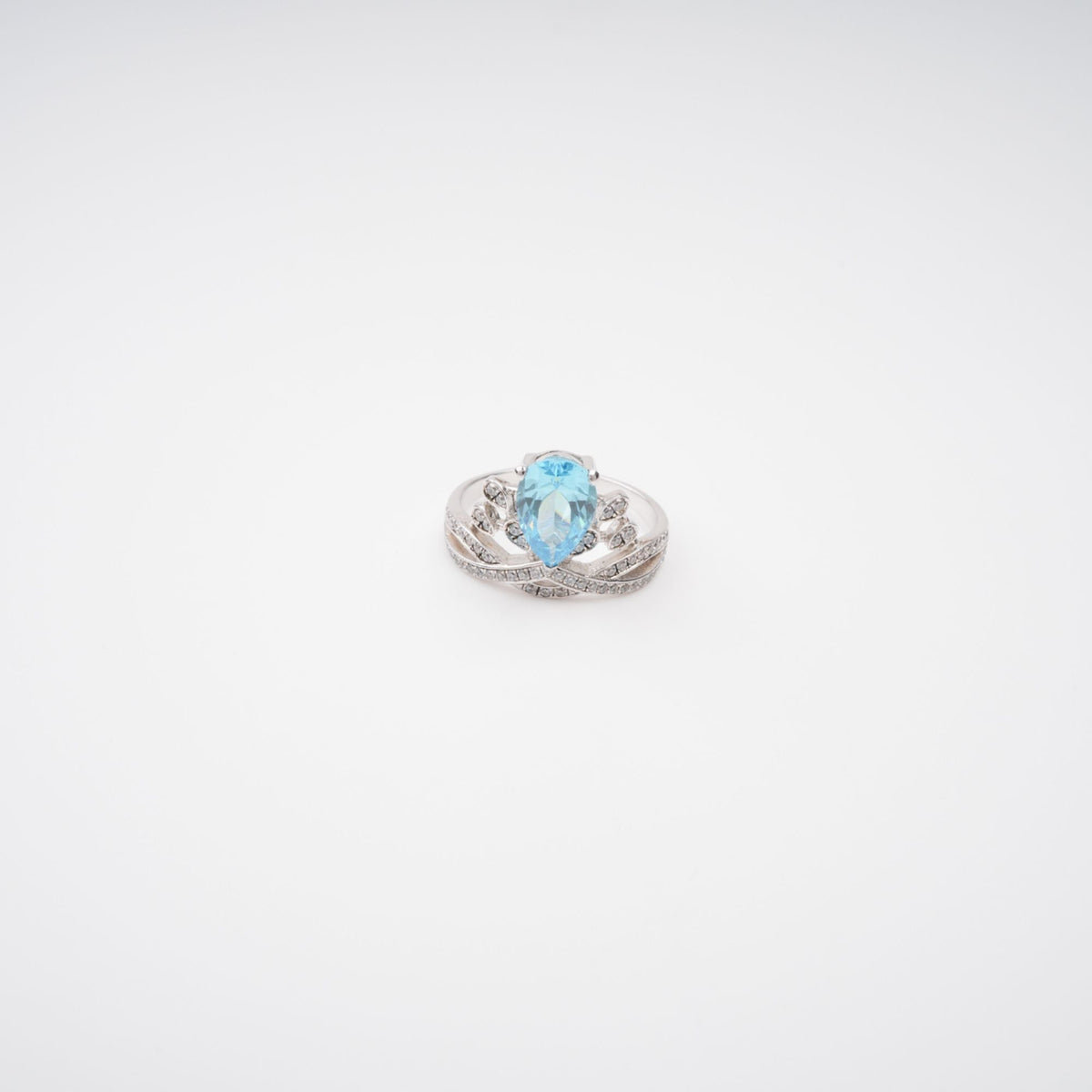 Colette Blue Pear Cut Gemstone Sterling Silver Ring