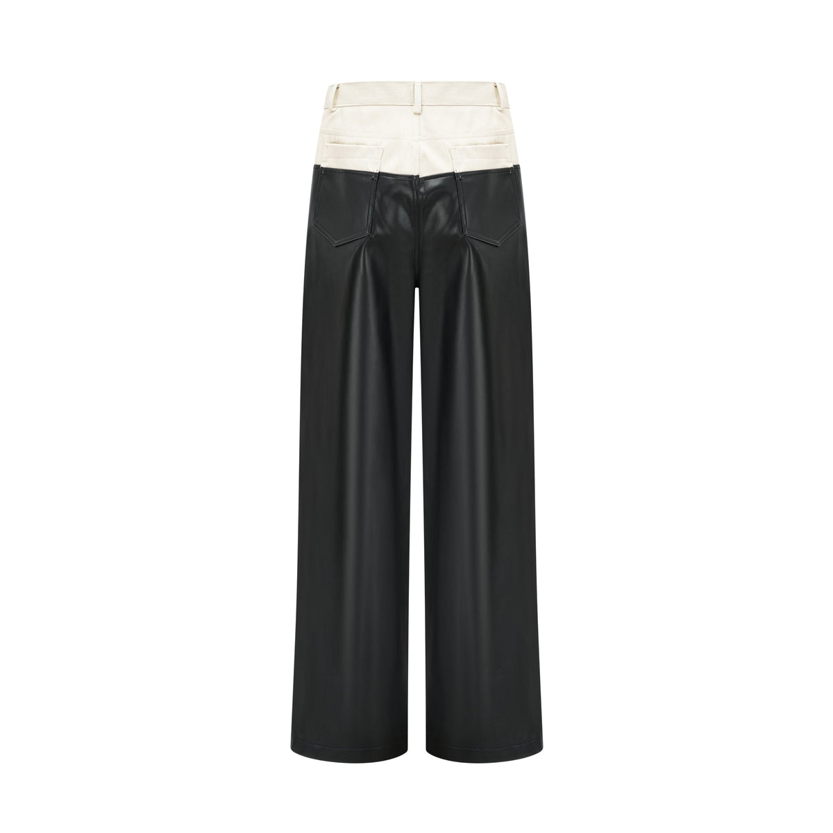 Clotilde contrast-color leather trousers