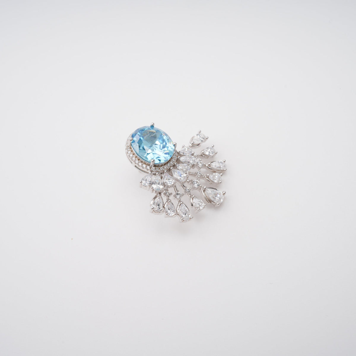 Noémie Blue Crystal Embellished Sterling Silver Earrings