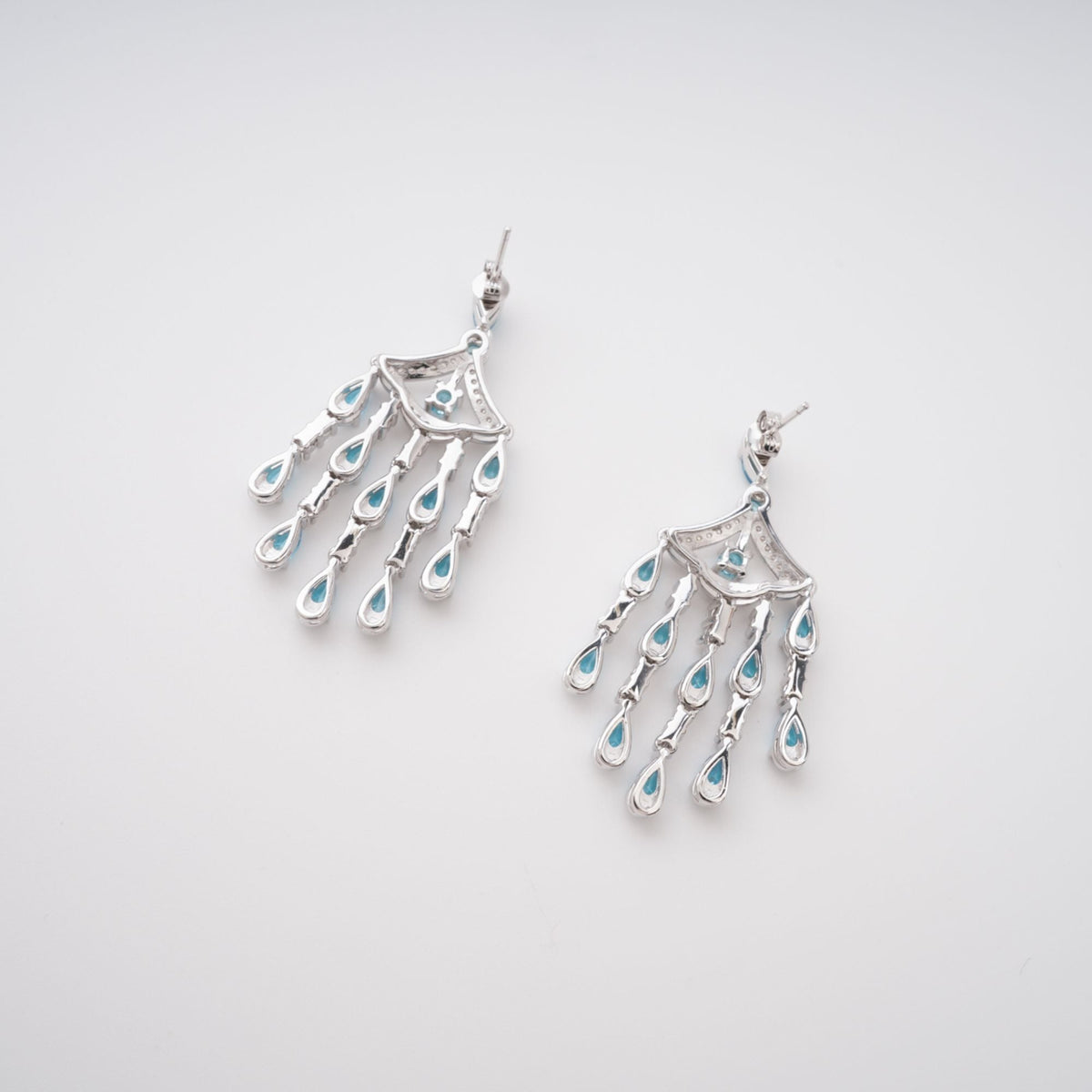 Raphaëlle Blue Crystal Embellished Sterling Silver Earrings