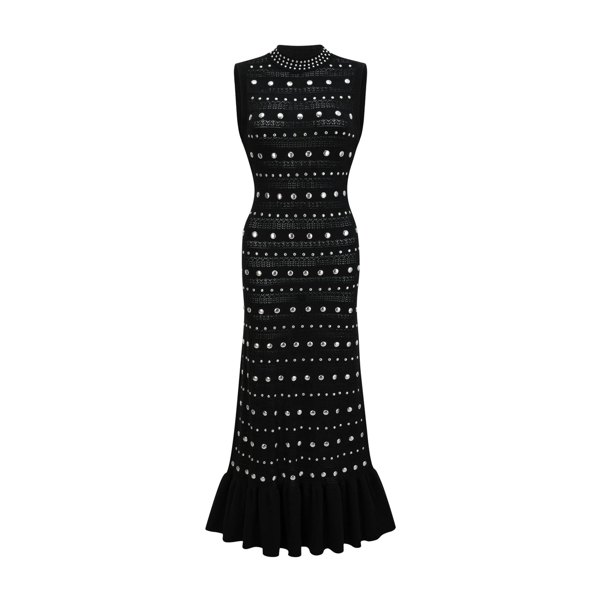 Chloé studded crochet-knit maxi dress in Black