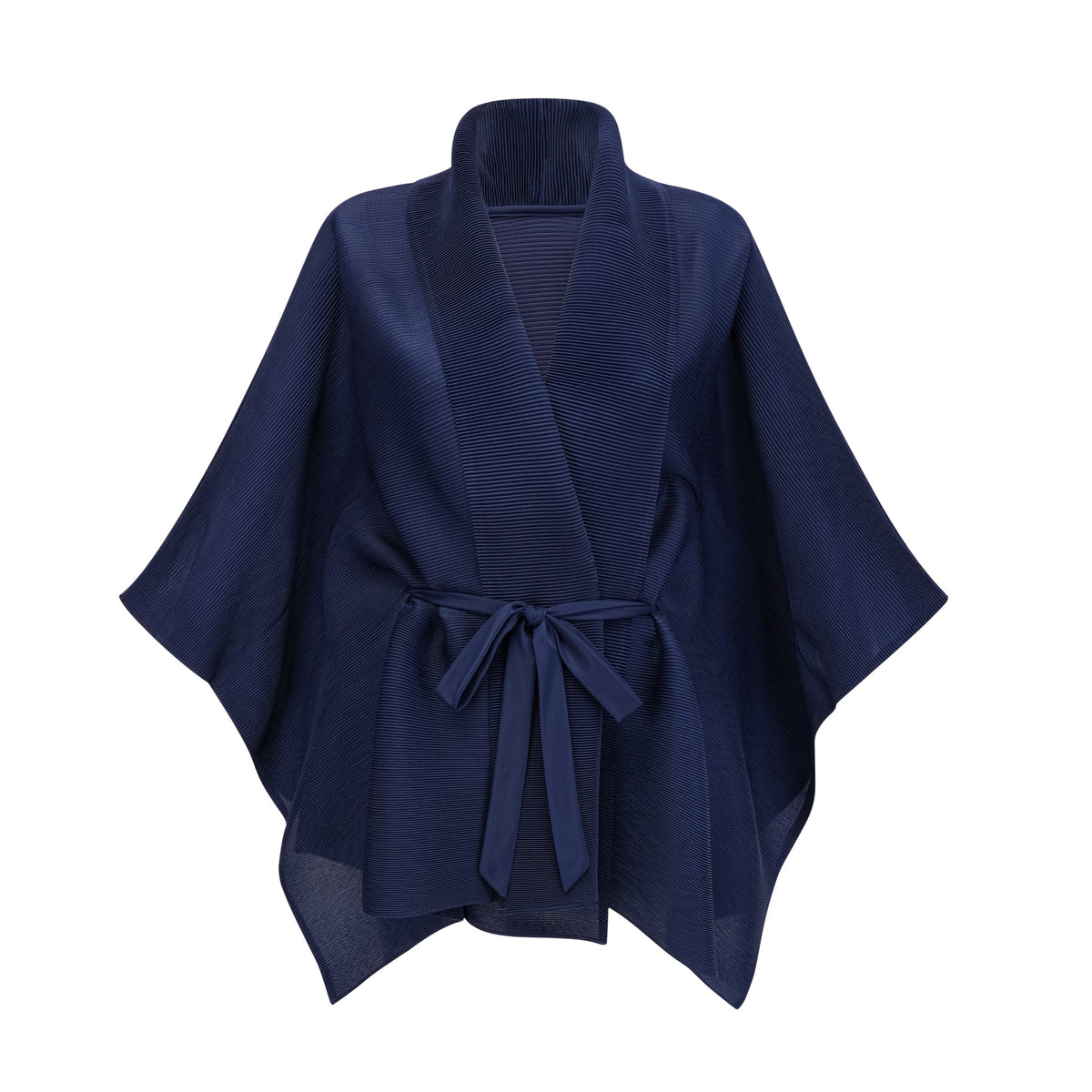 Debbie blue pattern-print creased cape & skirt matching set