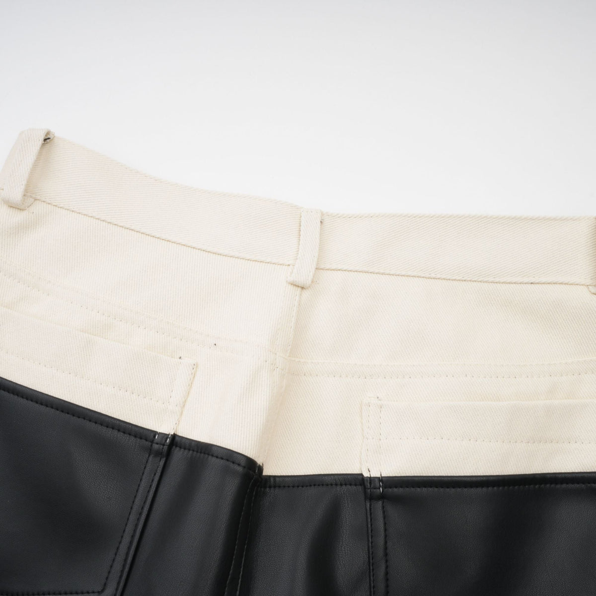 Clotilde contrast-color leather trousers - Black