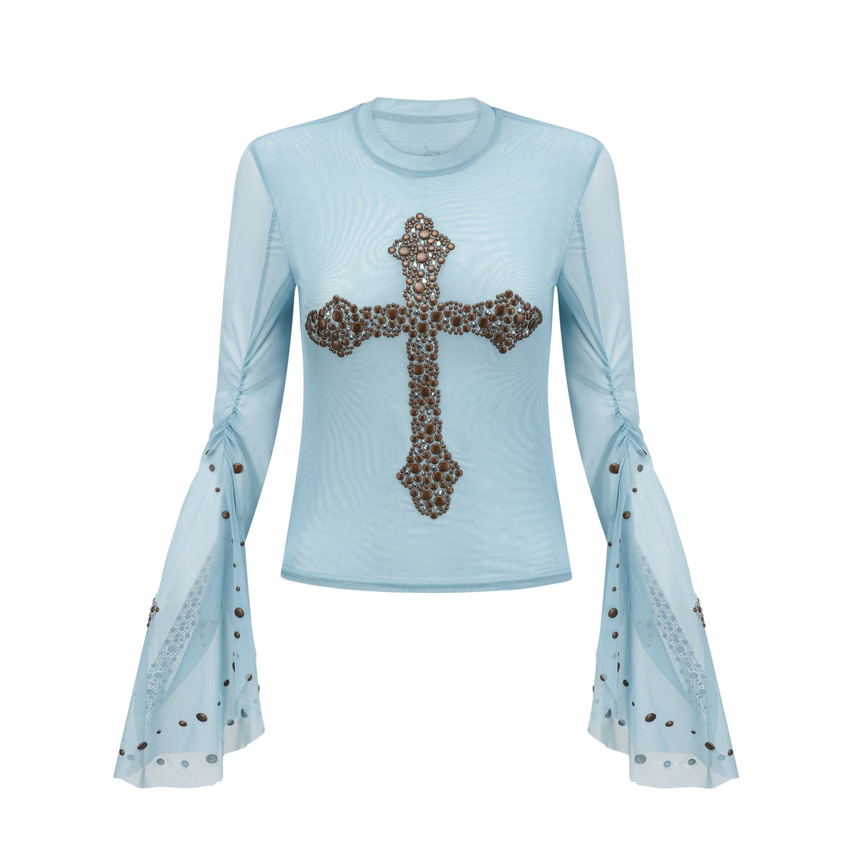 Émmanuelle semi-sheer stud-embellished top (Final Sale-US Only)