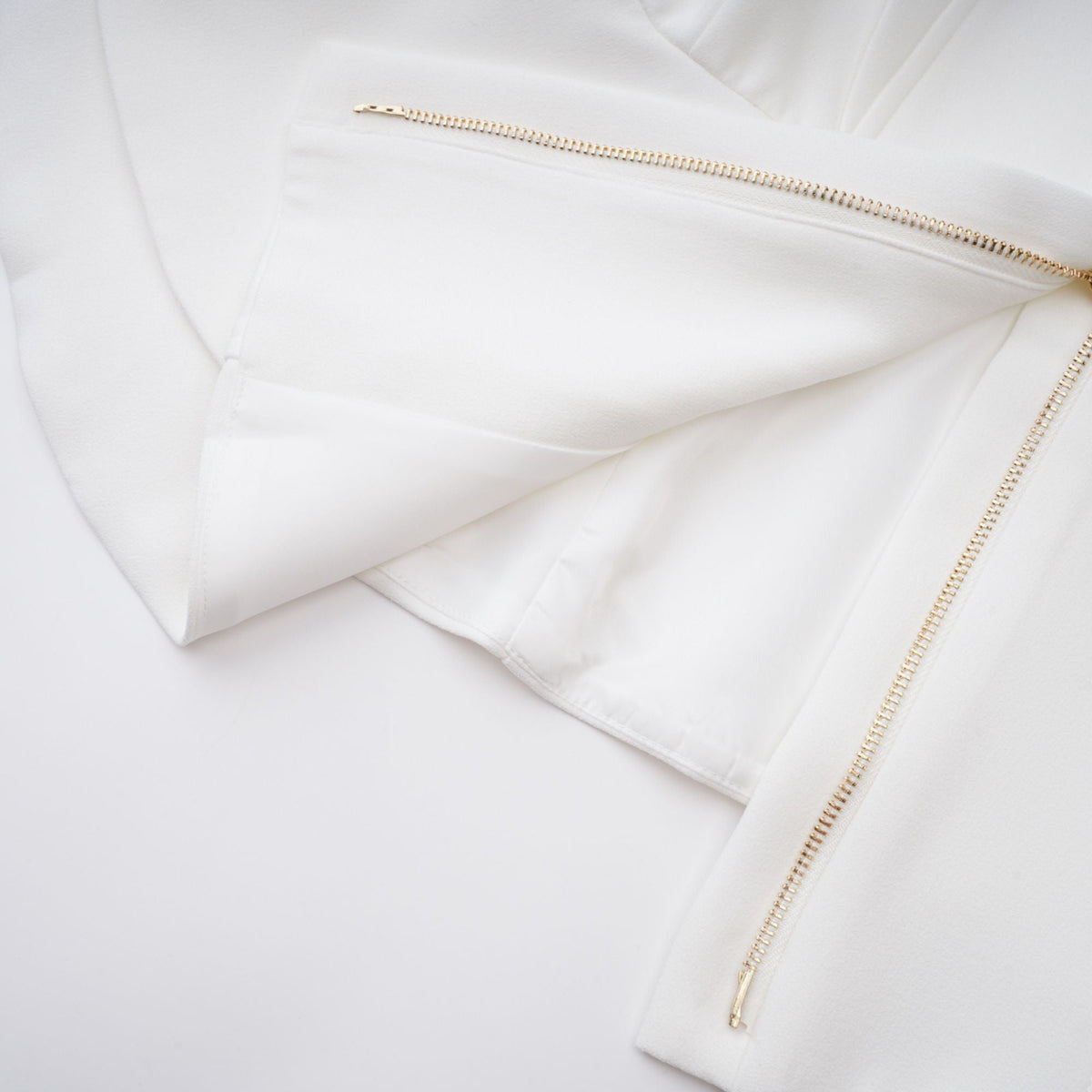 Gwenaëlle White Peplum Waist Blouse (Final Sale-US Only)
