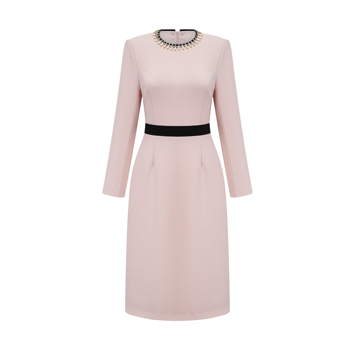 Anaïs pink crystal color-blocked midi dress (Final Sale-US Only)