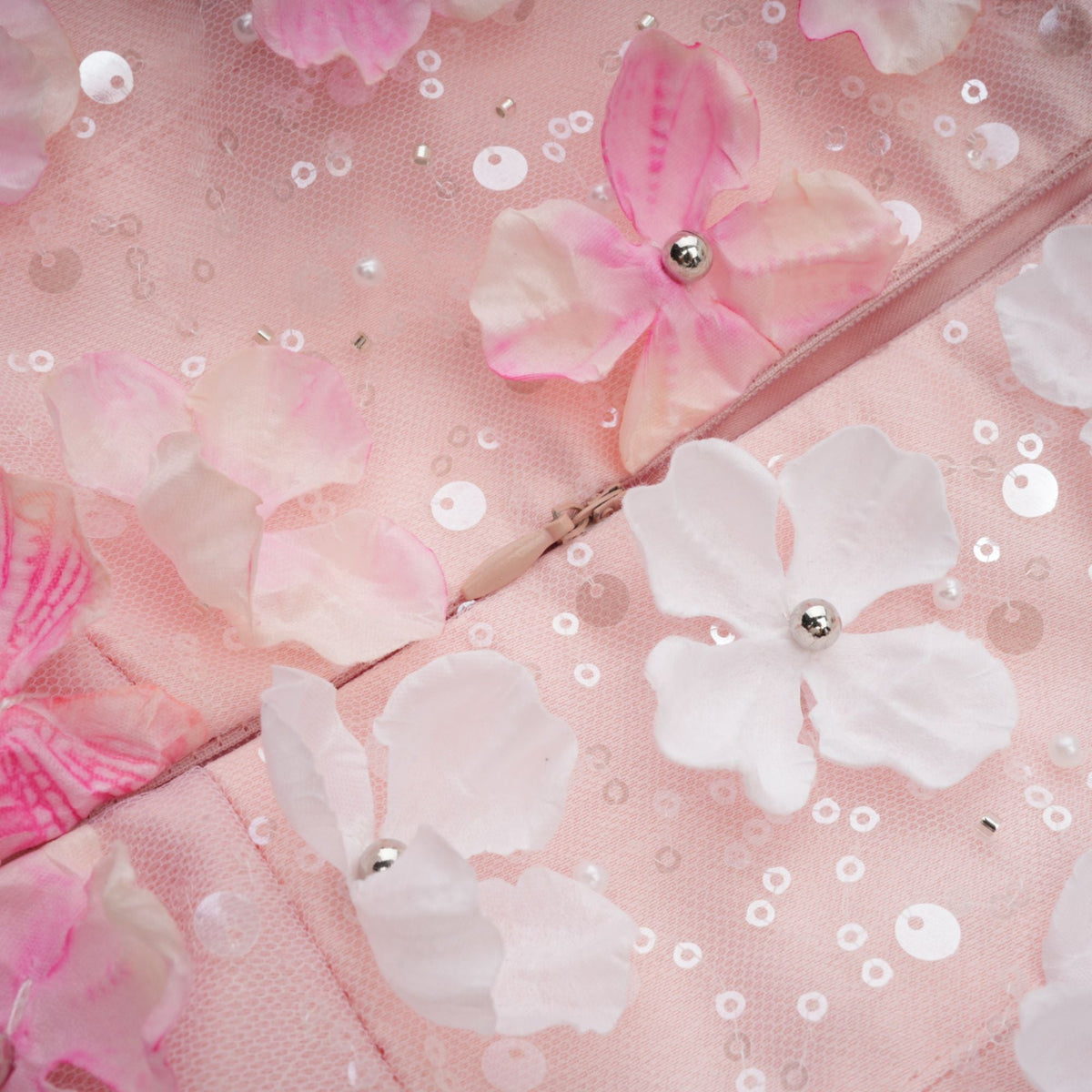 Lilou 3d-petal puffy mini dress