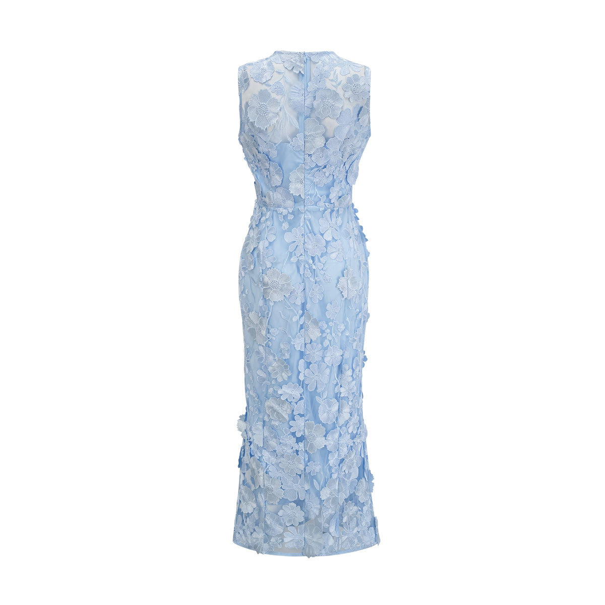 Herta blue floral-appliqué midi dress (Final Sale-US Only)