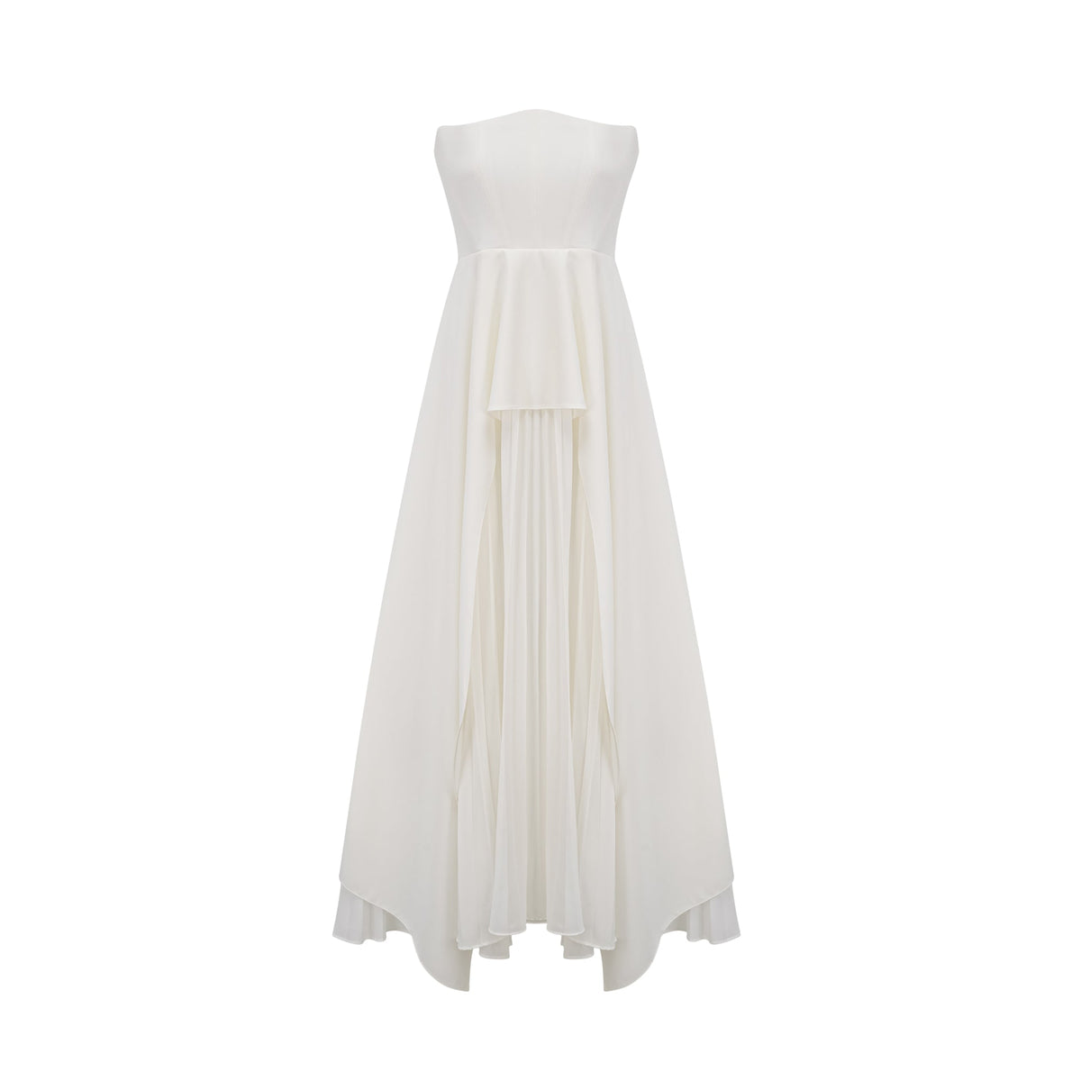 Vanessa white pleated off-shoulder maxi dress - White