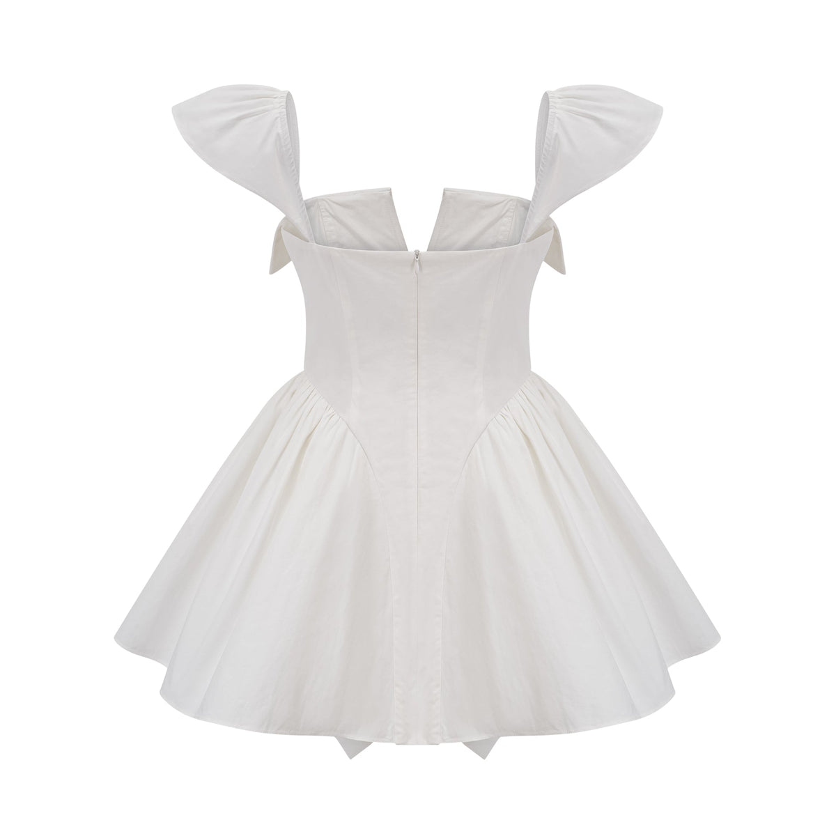 Julie white folded-neck bonded sleeveless mini dress (Final Sale-US Only)
