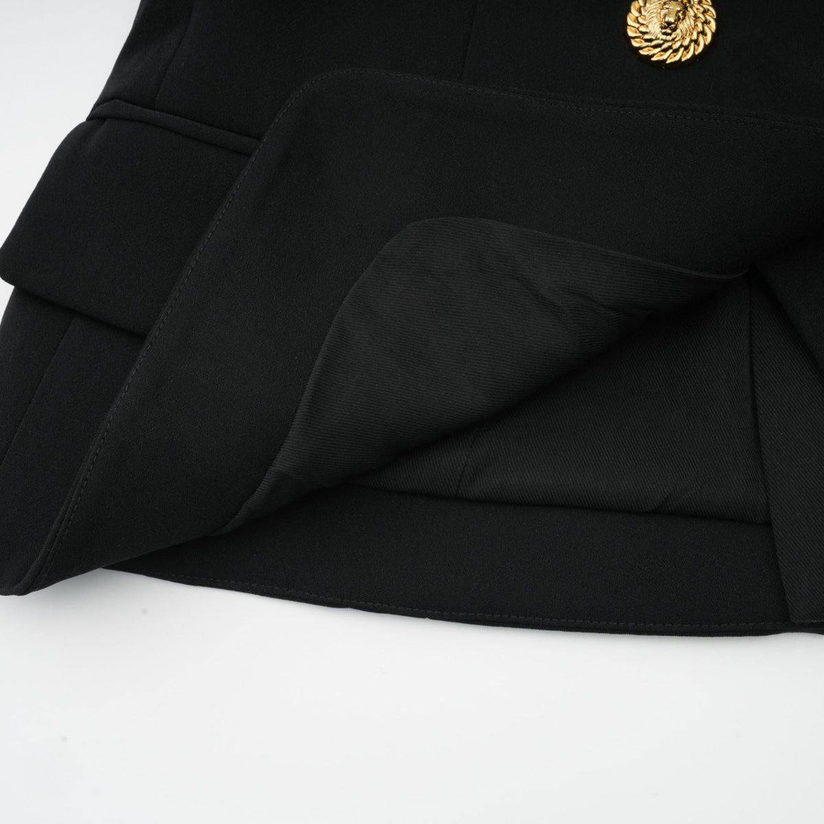 Harper Black Tailored Double-breasted Halterneck Top