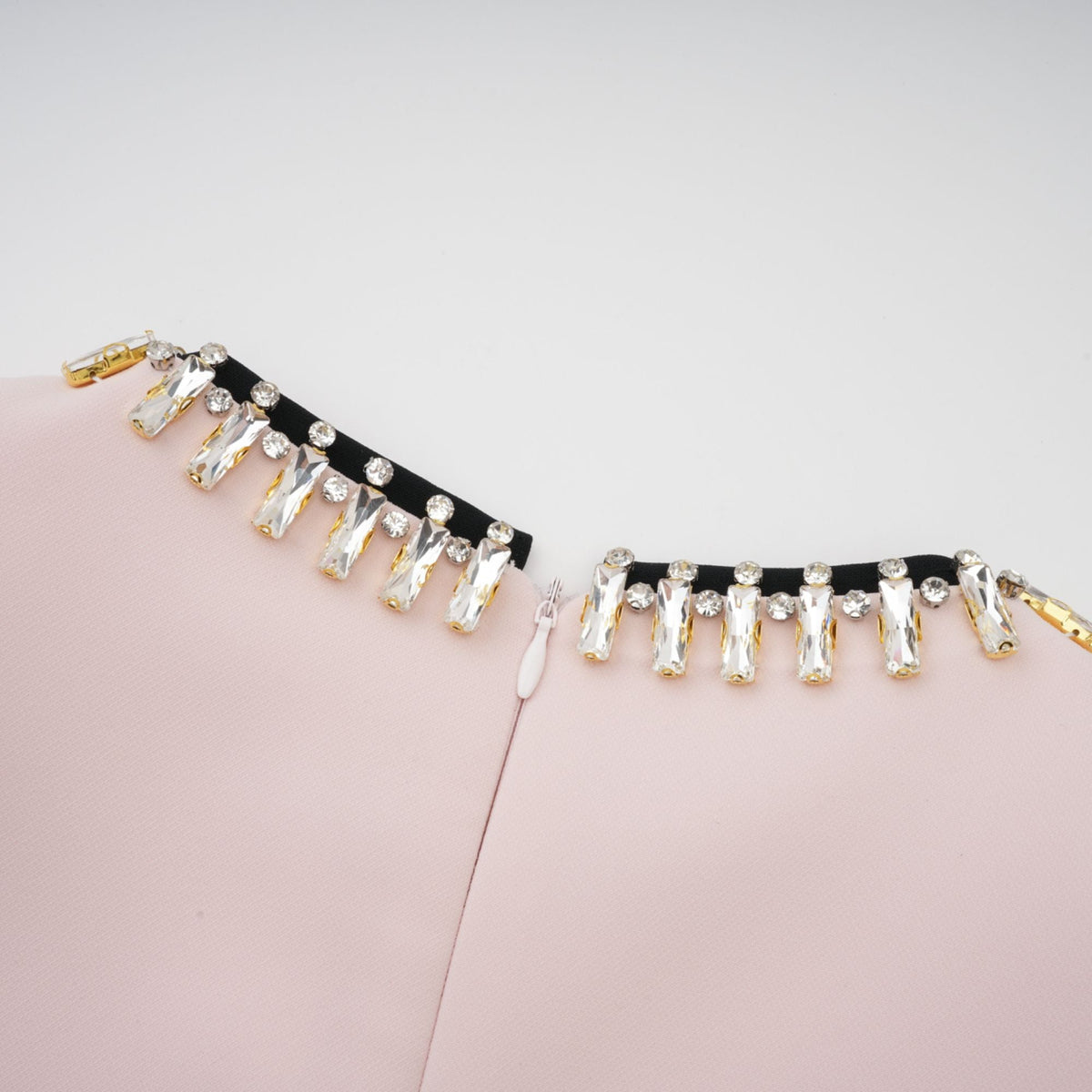 Anaïs pink crystal color-blocked midi dress (Final Sale-US Only)