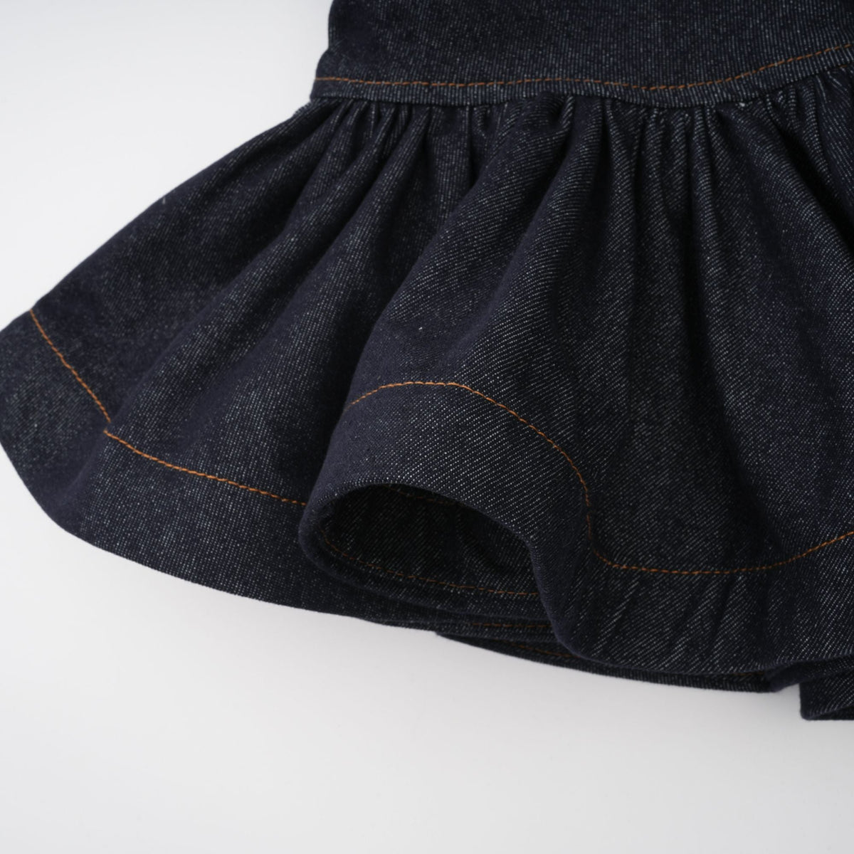 Florence Indigo Blue Ruffled Denim Mini Skirt