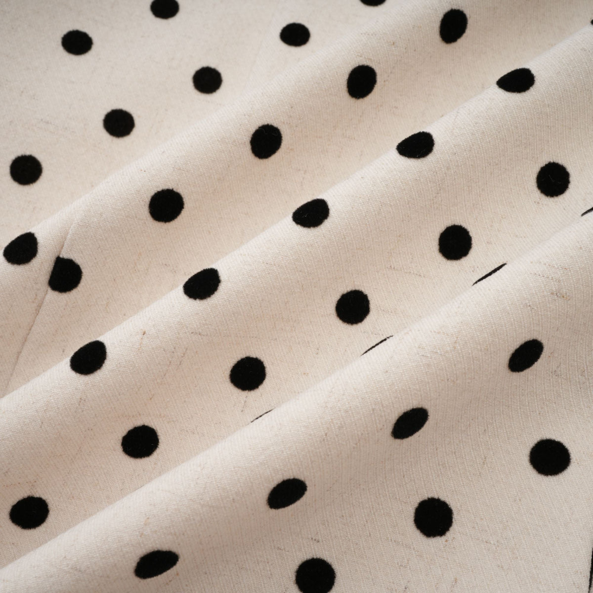 Geneviève neutrals polka-dot puff mini dress