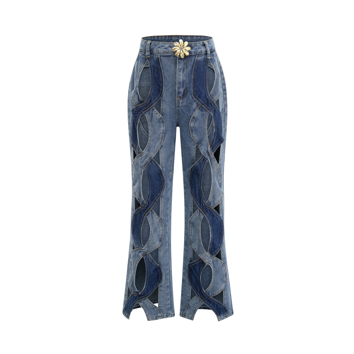 Blanche high-waist cut-out jeans