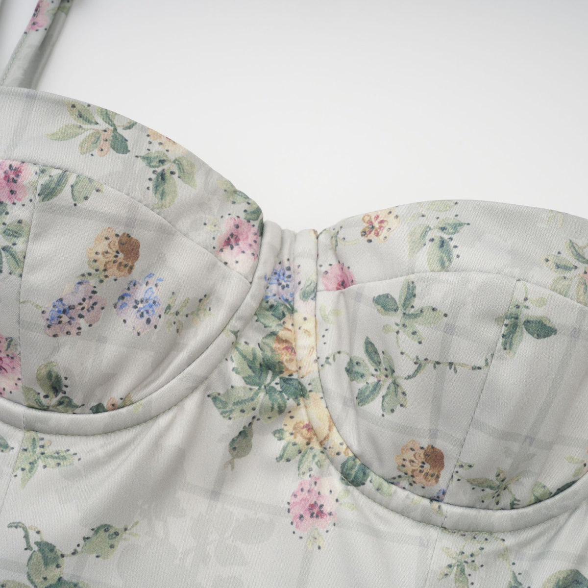 Prunelle sage-green floral-print shirred midi dress (Final Sale-US Only)